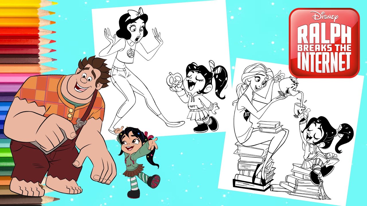 Coloring Disney Ralph Breaks the Princess Belle Snow White