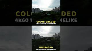 DJI Avata 10-bit D-Cinelike Color-graded vs Ungraded