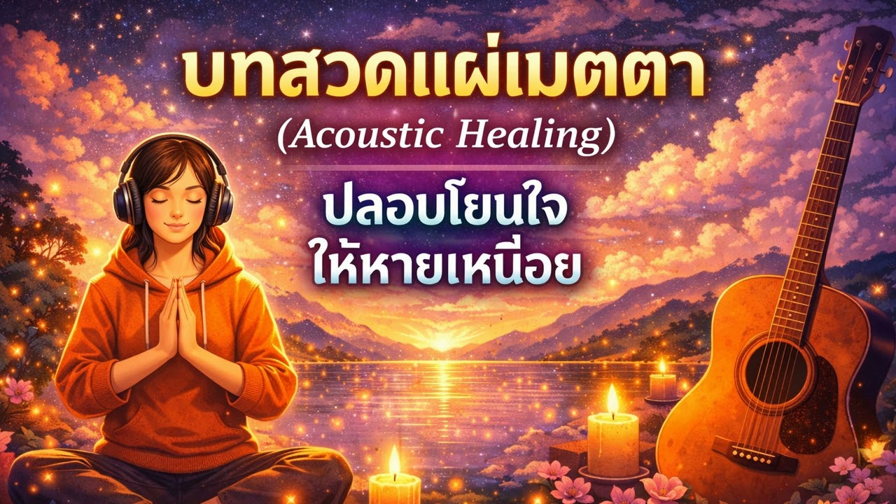 เพลงแผ่เมตตา Acoustic 100 จบ (กอดหัวใจ) เยียวยาความเศร้า รักตัวเอง #100จบ