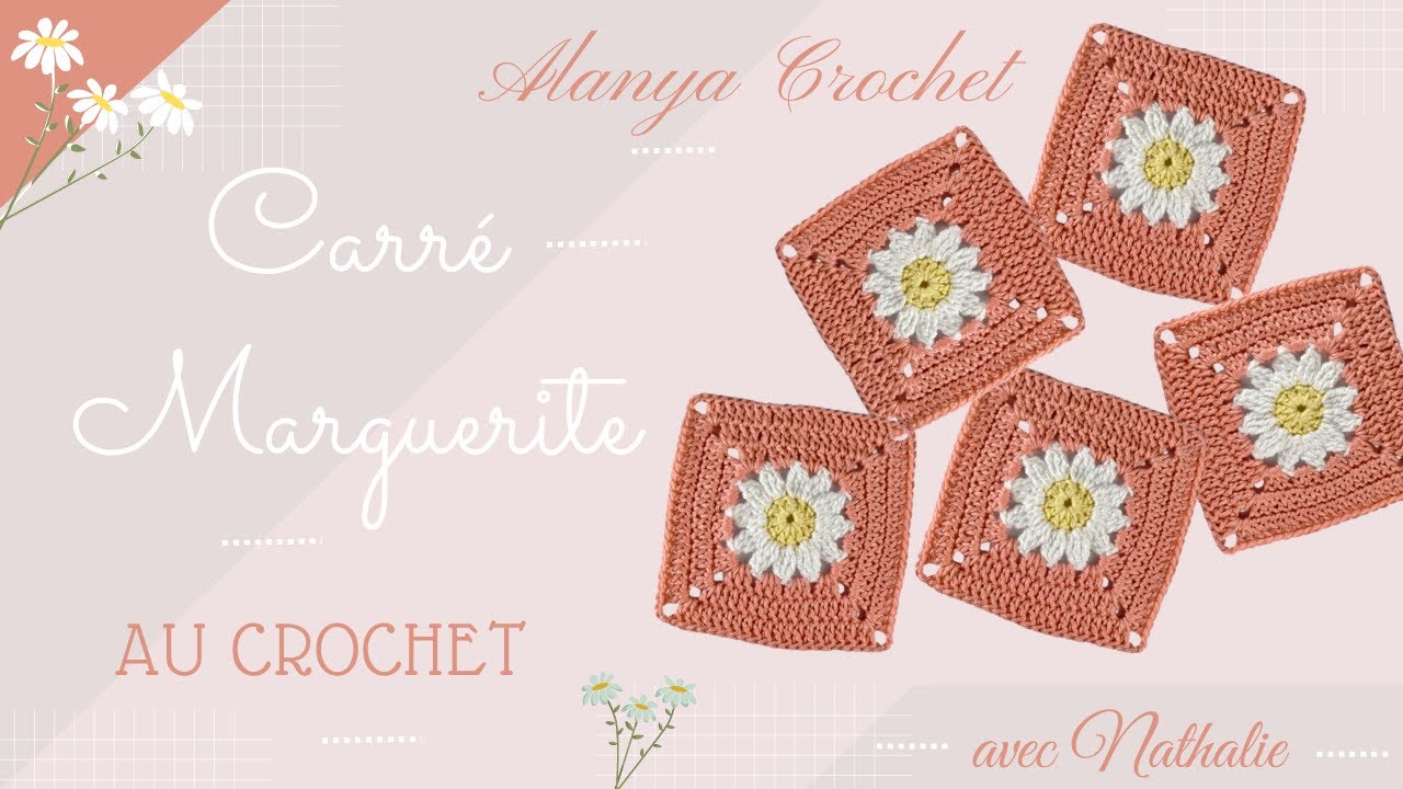 Breloque en forme de marguerites en crochet faite à la main pour