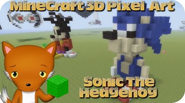MineCraft 3D Pixel Art Tutorial - Sonic The Hedgehog