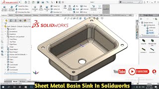 Sheet Metal In Solidworks| Sketch Kitchen Sink in Solidworks