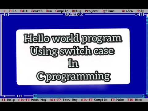 Hello world program using switch case in c programming language