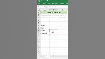 Create a Custom List in Excel #Shorts