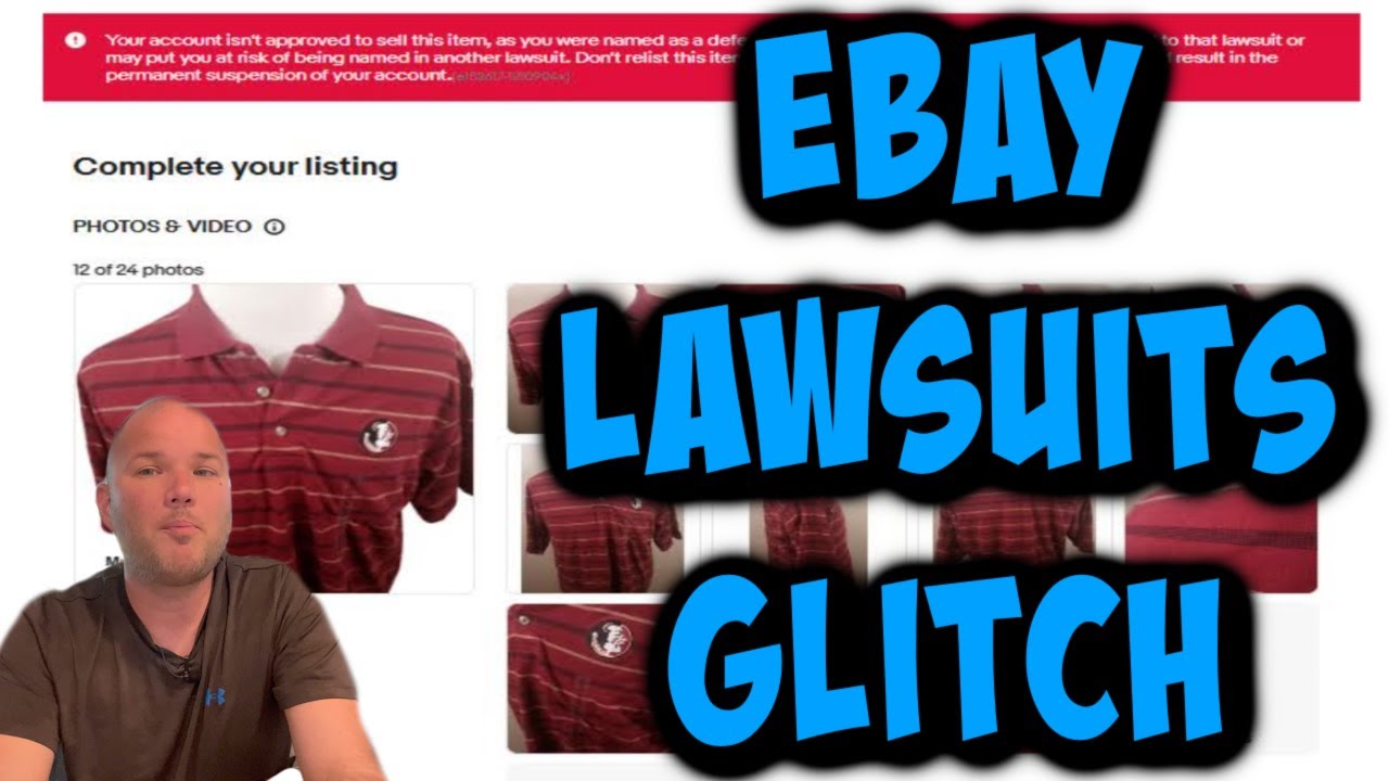 Lawsuit for Listing on Ebay Glitch. NOT OK YouTube
