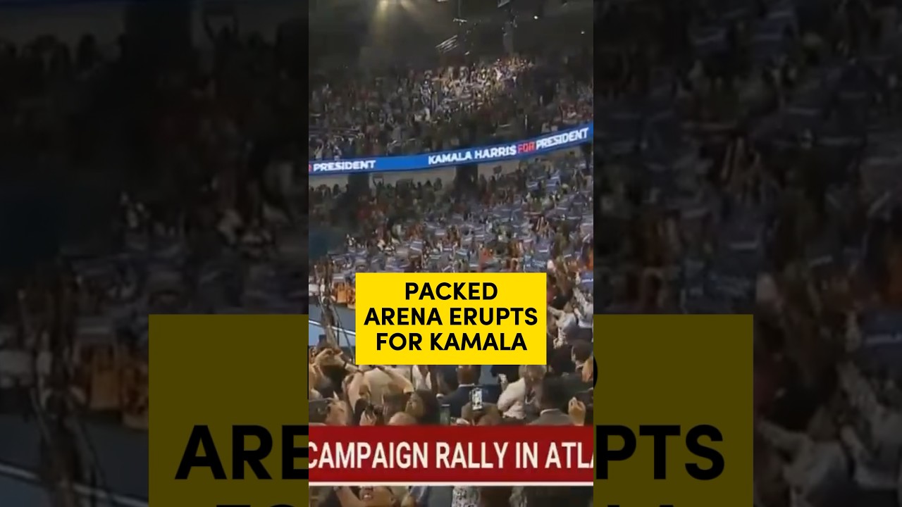 PACKED Arena ERUPTS For Kamala Harris in Atlanta