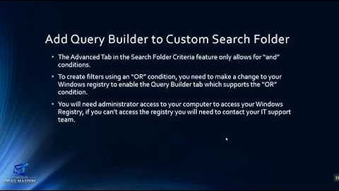 Add Advanced Tab to Microsoft Outlook Search Criteria