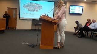 Emily Schurr speaks on Cyber Bullying