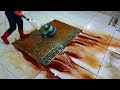 Terrible dirty  flowing color carpet cleaning ASMR
