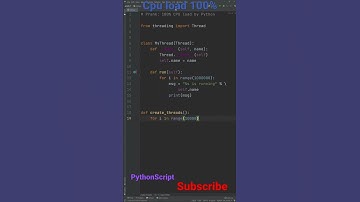 100 % Cpu load with Python || Python Programing || Threading || Code Short (100 Subscriber Special)
