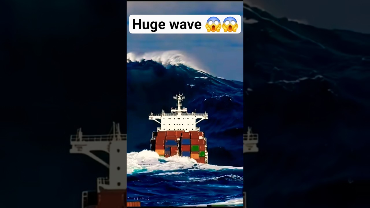 Huge Waves vs container ship 🫣🥶 