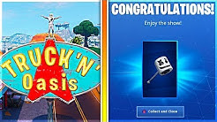 how to get marshy smasher pickaxe and use keep it mello at truckers oasis and more in fortnite duration 3 06 - truckers oasis fortnite showtime challenges