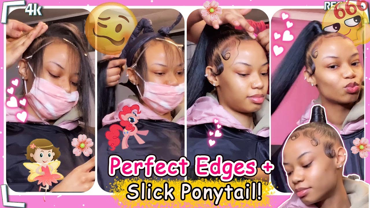 🖤High Genie Ponytail Sleeking! Straight Hair + Exotic Baby Hair Ft.