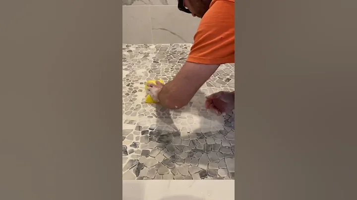 Him Grouting Shower Floor Tiles #build #shorts