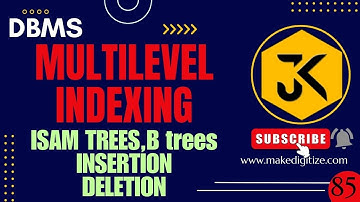 85 | DBMS | Multilevel Indexing | ISAM Tree | B-Tree: Insertion & Deletion | GATE Problem #gate
