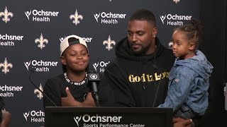 WATCH: Cam Jordan joined by family after signing one-year deal with Saints