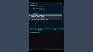 Python find TRANSPOSE of a matrix in 58 seconds!⚡️ #shorts