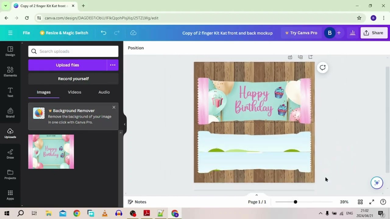 2 finger Kit Kat Canva mockup