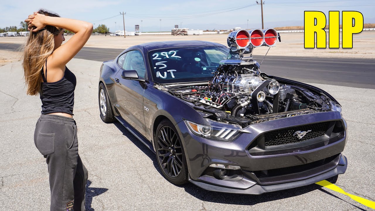 We Took My Supercharged 9.8L Big Block Mustang Racing and it Blew Up Immediately