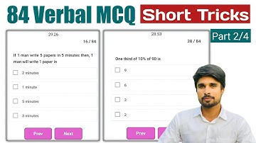 84 Verbal Intelligence Questions With Short Tricks || Part-2/4
