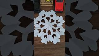 How to make paper craft snowflake ❄️#trendingshorts #trending #shortsviral #shortsfeed  #snowflakes