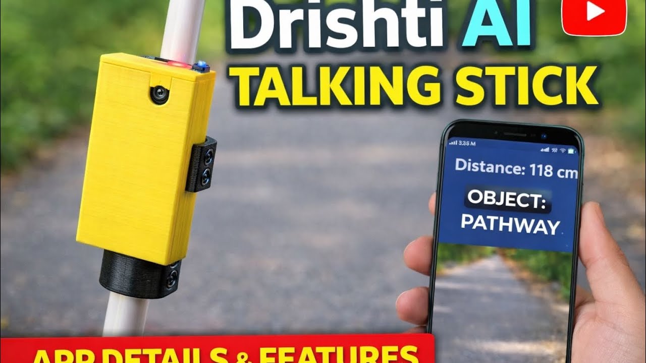 Drishti AI talking Stick: Full Tutorial & Live Demo | Best Smart Vision Assistant for blind persons