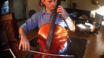 2 octave F# minor scale cello quarter notes