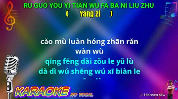 2.Ru guo you yi tian wu fa ba ni liu zhu - karaoke no vokal ( YANG ZI ) cover to lyrics pinyin
