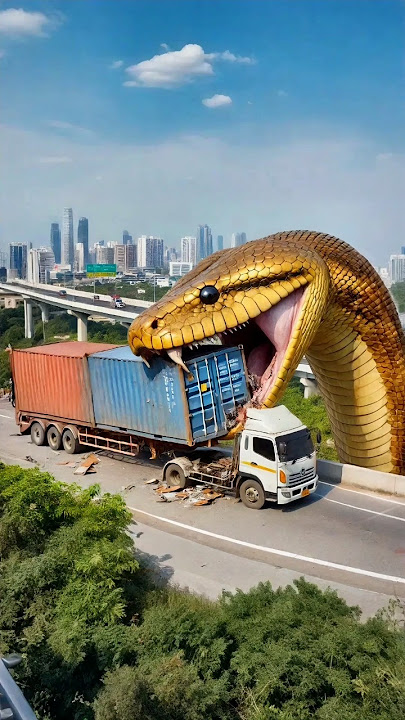 Evolution of a Container Truck Bitten by a Giant Golden Snake into a Beautiful Barbie House
