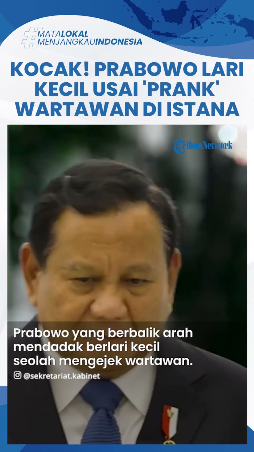Usai Bisik-bisik dengan Mayor Teddy, Prabowo Lari Kecil Tinggalkan Wartawan yang Hendak Doorstop
