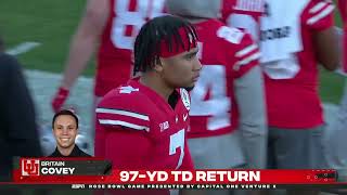 Britain Covey 97 yard kickoff return for touchdown Utah Rose Bowl