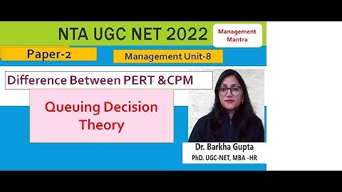 Queuing Decision Theory, PERT/ CPM, Operation Research, NTA UGC NET/JRF, Management,Dr. Barkha Gupta