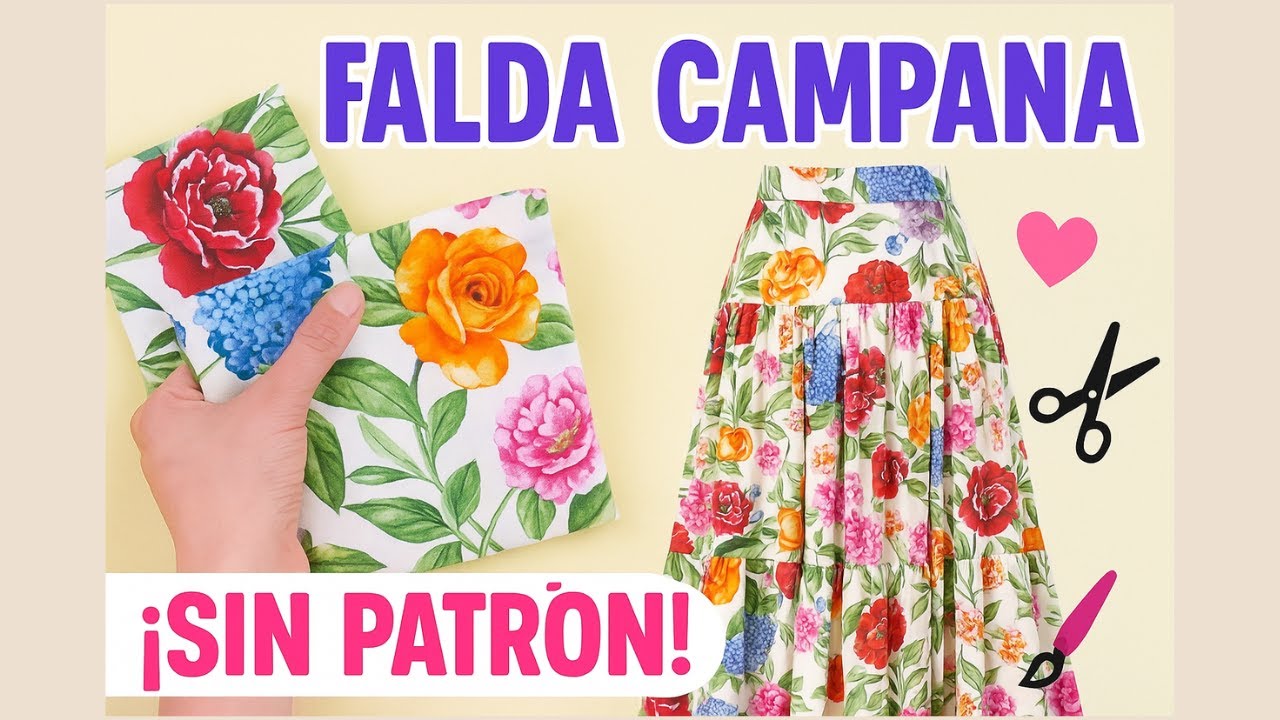 Falda campana mega fácil sin patrón ✂️ | Muy Fácil DIY