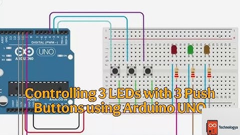 👉 Controlling 3 LEDs with 3 Push Buttons using Arduino UNO💫🎥✅