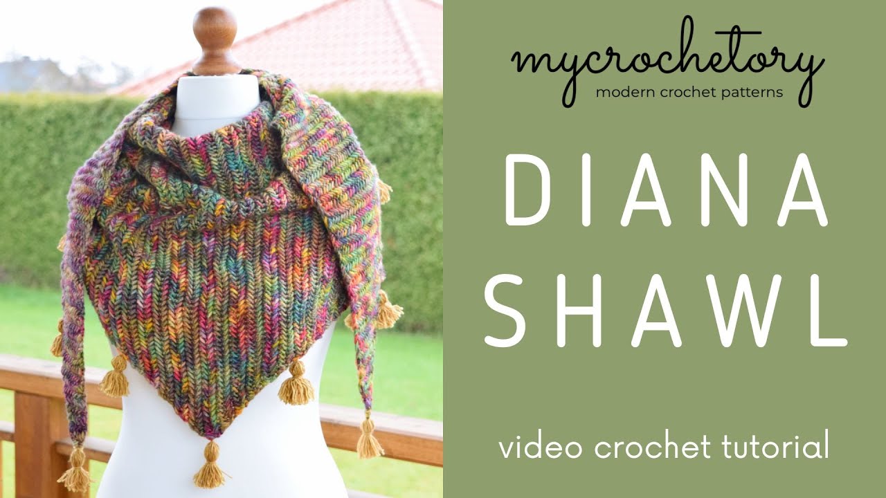 Diana Herringbone Crochet Shawl by MyCrochetory video tutorial