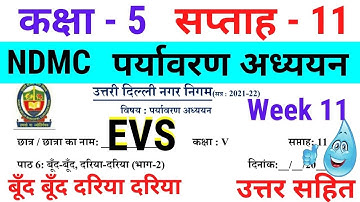 NDMC Class 5 EVS Week 11 Worksheet 11 (11/8/21) || पर्यावरण अध्ययन सप्ताह 11 Class 5th Week 11