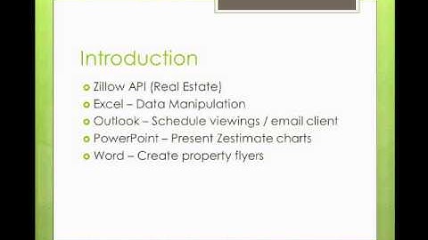 Zillow API Macro Introduction Using VBA