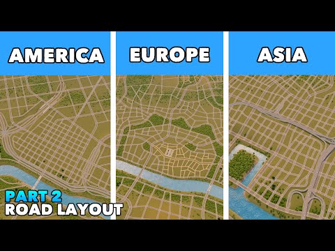 America VS Europe VS Asia - Building a Road Layout for the city center | Cities: Skylines