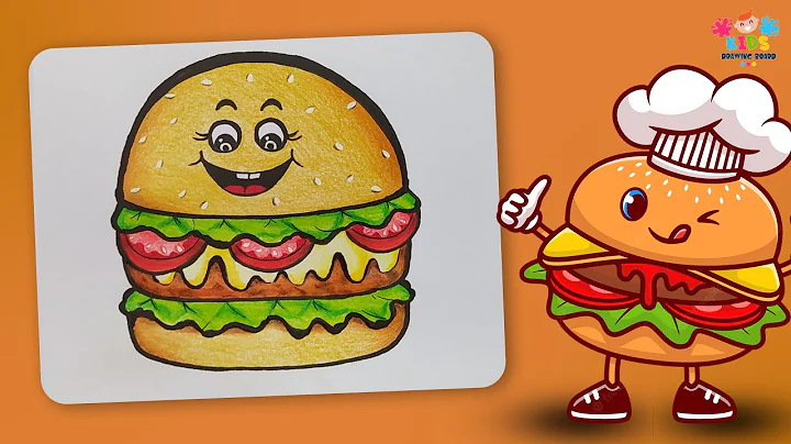 How to Draw A Funny Turkey Burger, drawing easy step by step for Kids and Toddlers