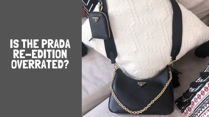 PRADA Re-Edition 2005 Saffiano Leather Shoulder Bag Gray