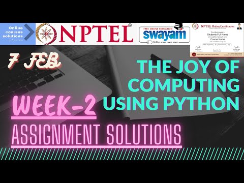 NPTEL | The Joy of Computing using Python | Week-2 Assignment Solutions