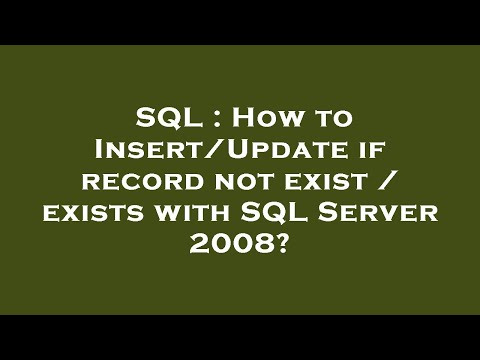 Video: Il record esiste SQL?