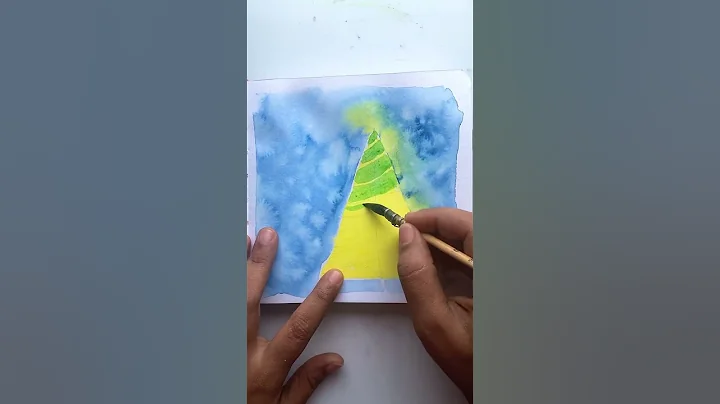 Merry Christmas Everyone || Let's Paint a Christmas Tree on 180 GSM Sketchbook || MENORAH #shorts