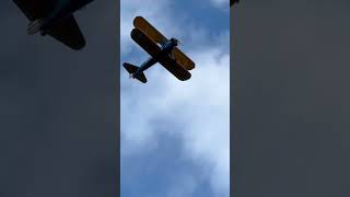 Steerman biplane surprise flyover!