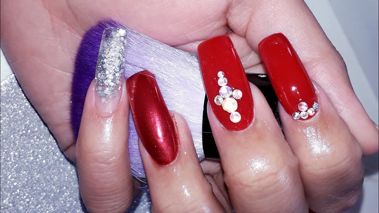 Polvo de uñas rojo de Navidad pigmento cromado efecto espejo brillo  metálico  eBay