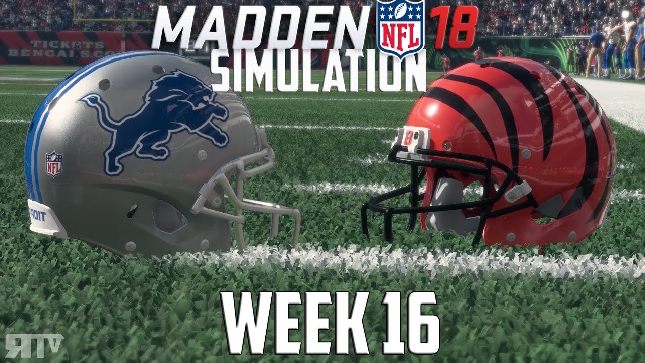 Detroit Lions Vs Cincinnati Bengals Madden Nfl 18 Week 16 Simulation Youtube