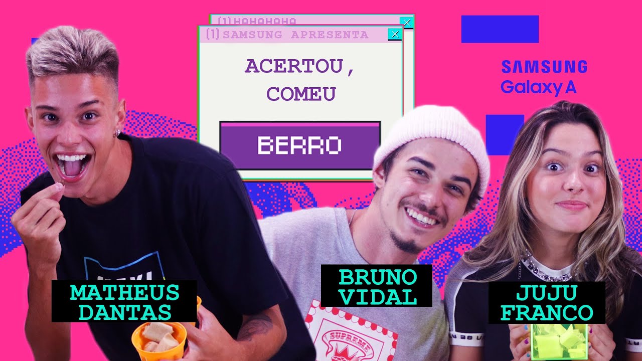 JUJU FRANCO, BRUNO VIDAL e DANTAS testam conhecimentos em CULTURA POP no ACERTOU, COMEU