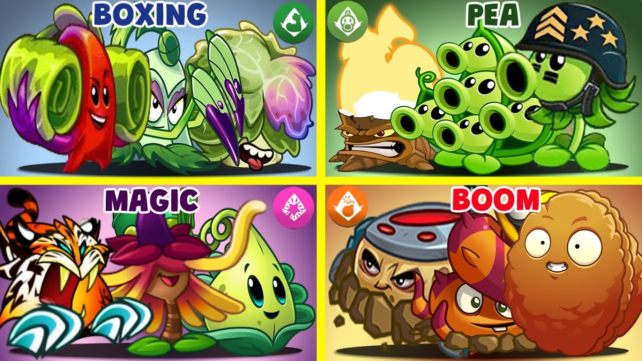 PvZ 2 New Plant Mega Gatling Pea Super Team Plants Max Level Vs Best ...