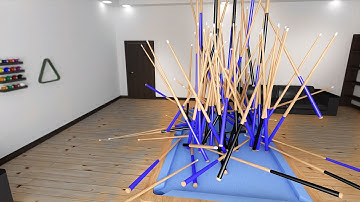 Storm of Pool cues - Blender Cycle