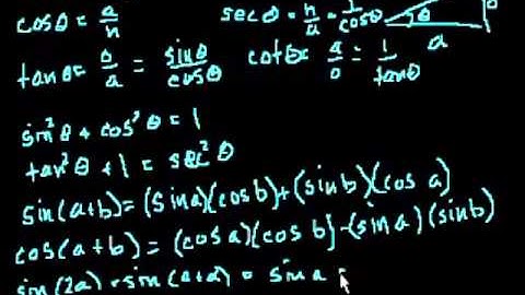 Trig identities part 2 (part 4 if you watch the proofs)